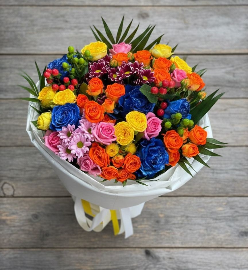 Букет цветов из: Розы и Хризантемы в Чинаре