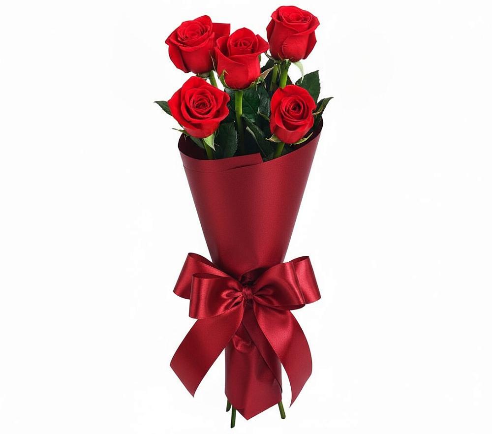 Букет 5 Красных роз Эдлесс Лав в Чинаре