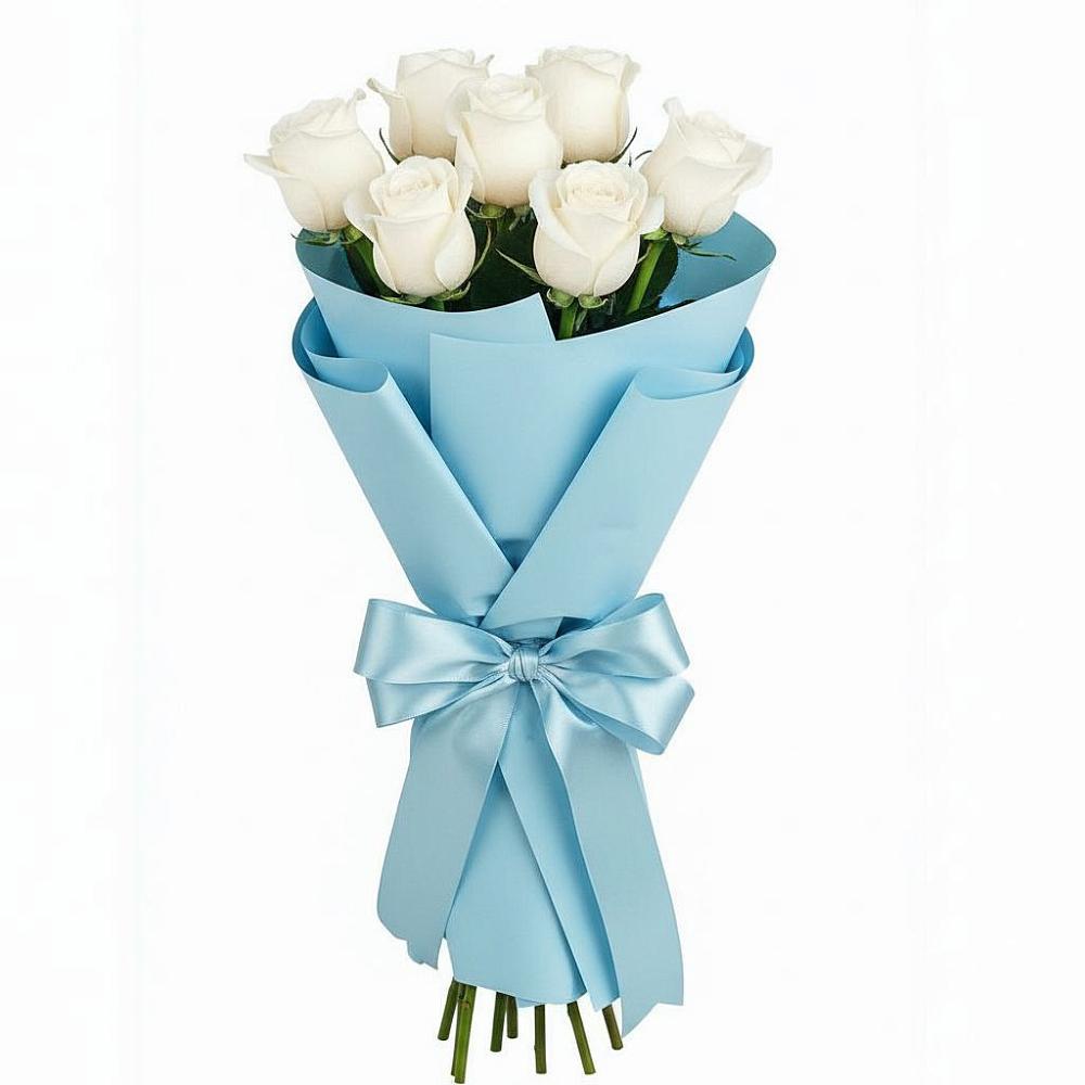 Букет 7 белых роз Проуд в Чинаре