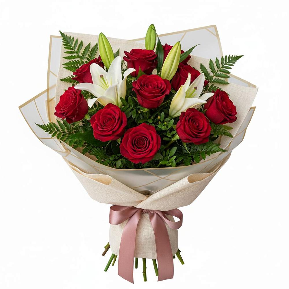 Букет цветов из: Лилии и Розы в Чинаре