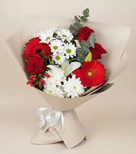 Букет цветов из:  Розы, Хризантемы, Герберы и Лилии в Чинаре