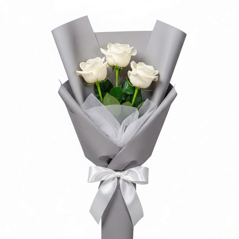 Букет 3 белые розы в Чинаре