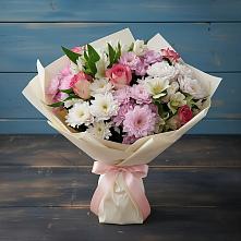 Букет цветов из:  Хризантемы, Альстромерии и Розы в Чинаре