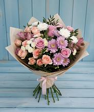 Букет цветов из:  Хризантемы, Розы и Альстромерии #REPLACE_PRED# Чинаре