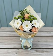 Букет цветов из:  Герберы, Розы и Хризантемы в Чинаре