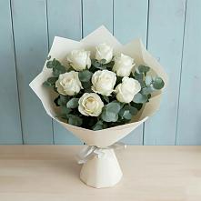 Букет Белые розы в Эвкалипте #REPLACE_PRED# Чинаре